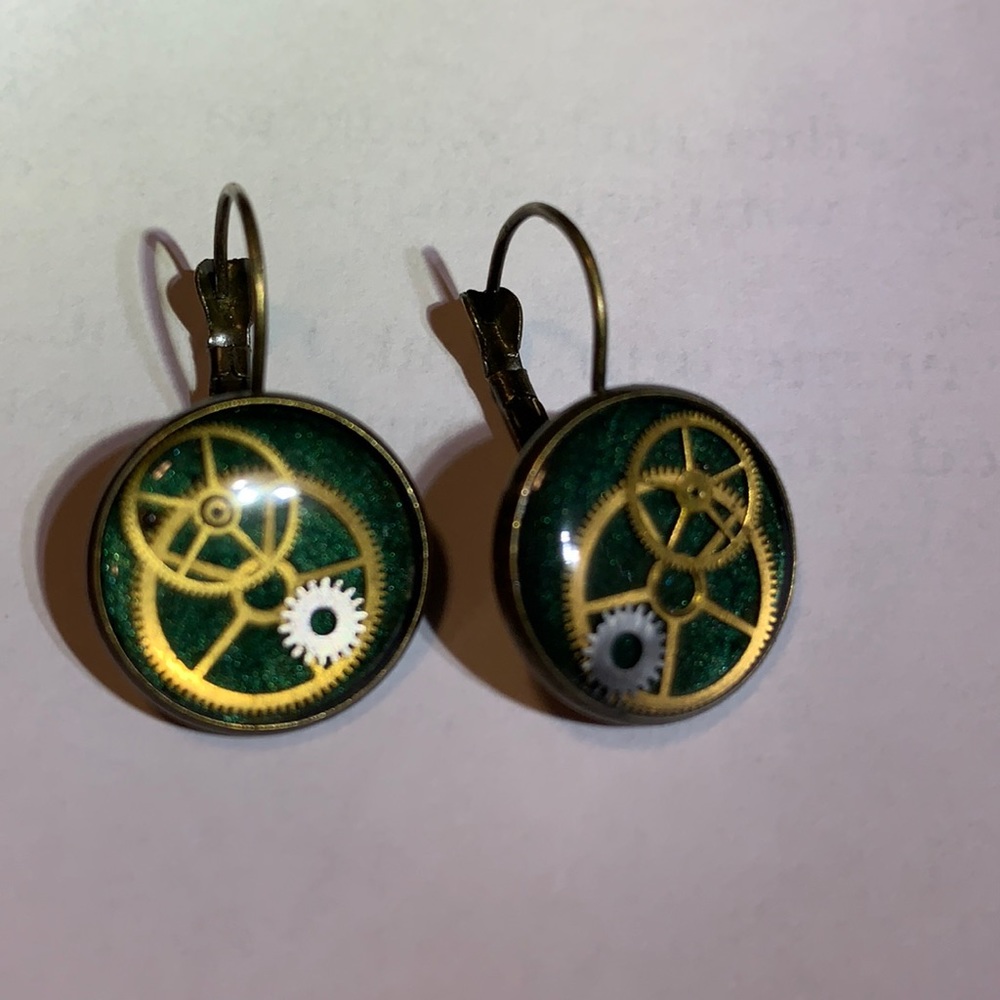 Earrings Gears French Levers